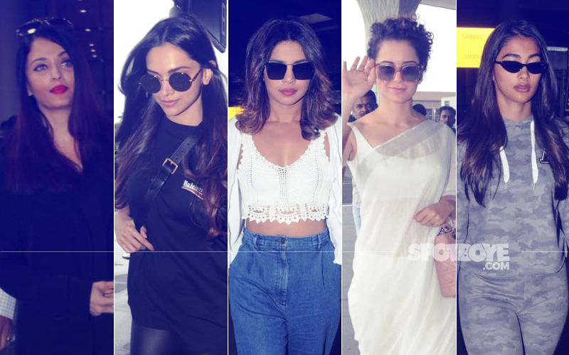 Priyanka Chopra, Kangana Ranaut and Aishwarya Rai Bachchan Look Gorgeous as  They Are Spotted at the Airport