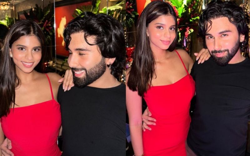 Suhana Khan Shows Off Her Curves In A Red Dress; Poses Alongside Orhan Awatramani At Sandeep Khosla’s Birthday Bash