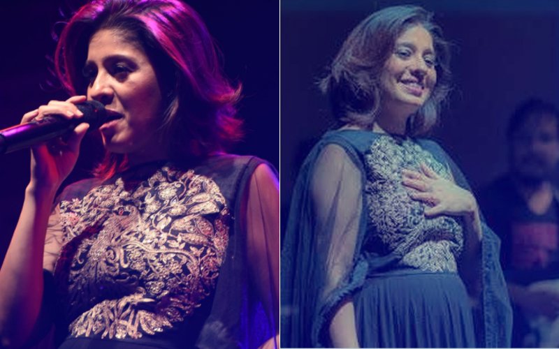 Pregnant Sunidhi Chauhan Shows Off Her Baby Bump At A Concert