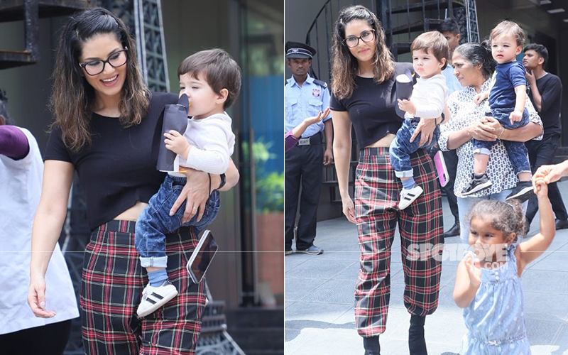 Sunny Leone Is A Hands On Mommy For Her Kids And These Pictures Are A Proof
