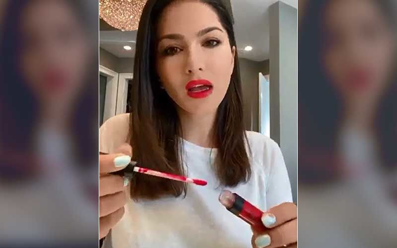 Sunny Leone Does A Cherry Bomb Lipstick Tutorial And The Internet Has