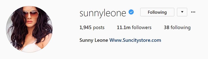 sunny leone s fan following on instagram