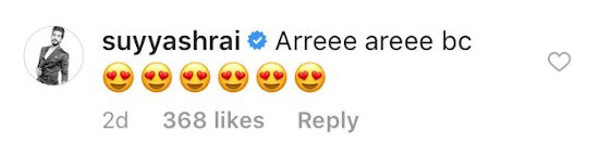 suyyash rai comment on kishwer instagram post