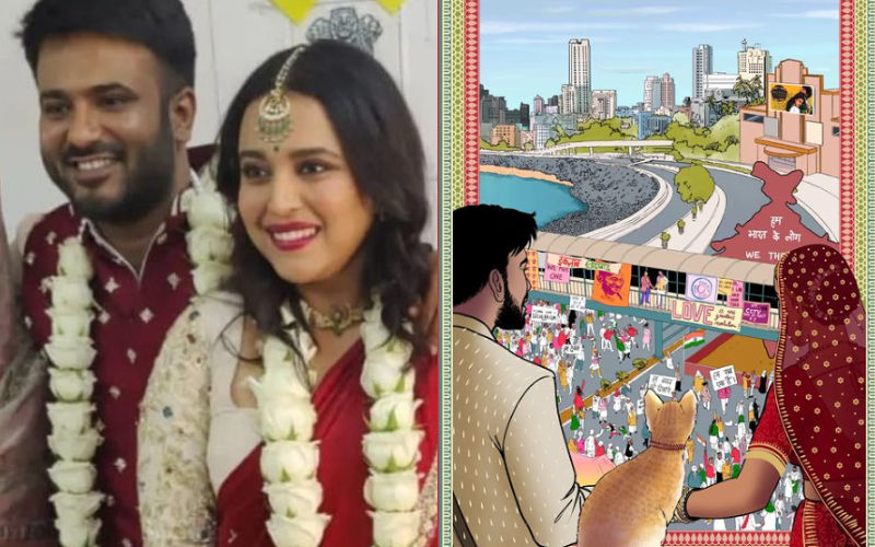 Swara Bhasker-Fahad Ahmad's Wedding Card OUT: Invite Shows How Couple Fell For Each Other, Their Love For Movies, And DDLJ Poster
