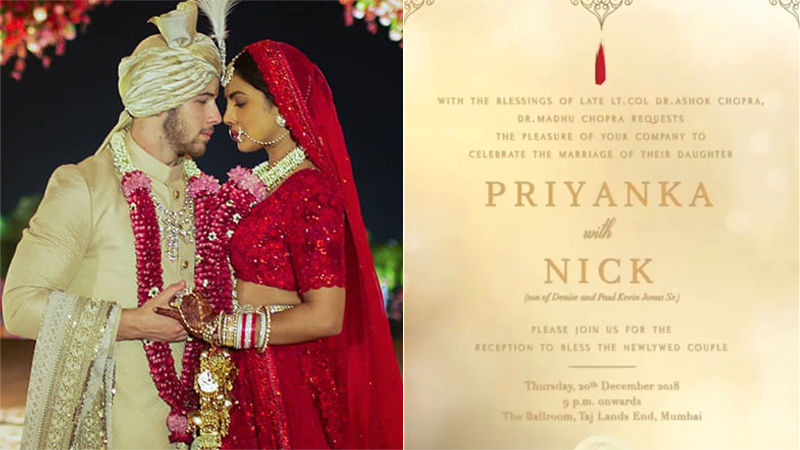 Here Is Priyanka Chopra's Mumbai Wedding Reception Card, Isn't It Lovely?