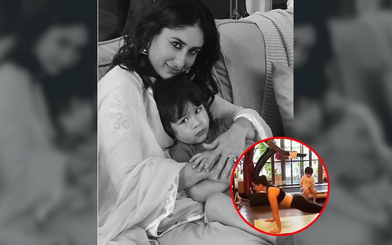 Kareena Kapoor Khan Strikes The Perfect Surya Namaskar, Taimur Sits Atop A Treadmill Watching Mommy In Awe – Video