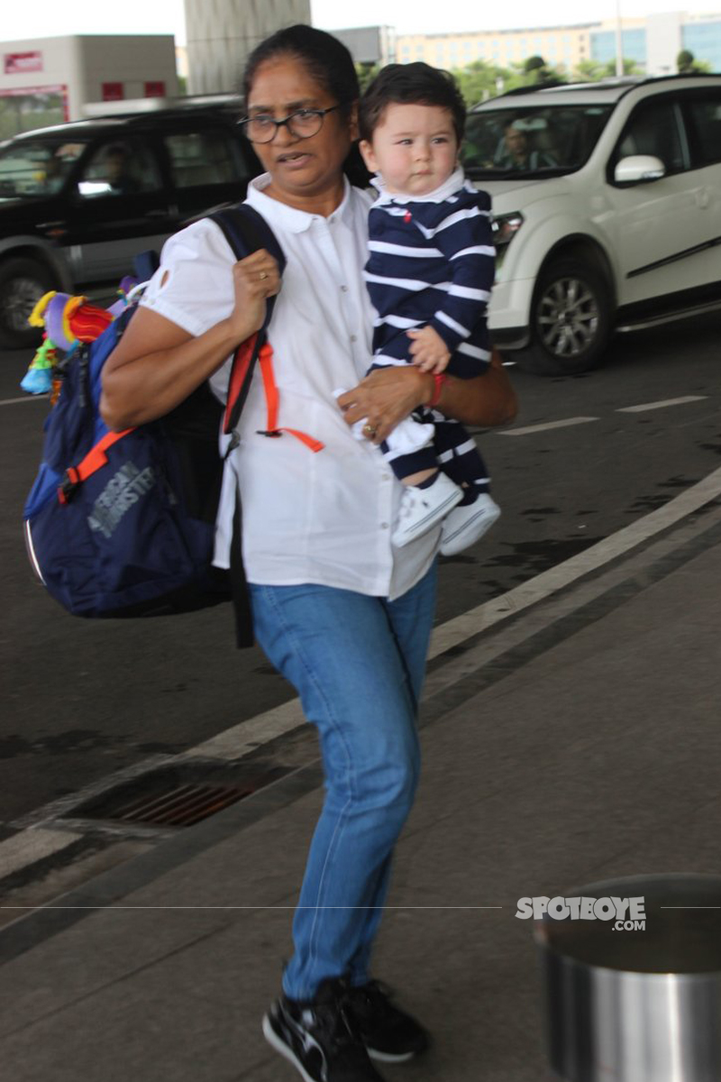 taimur ali khan at the airport