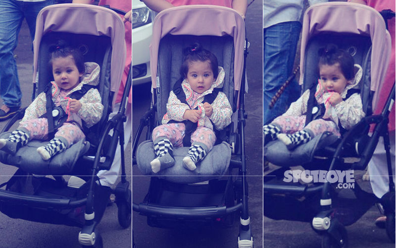 Taimur's Little Sister Inaaya Gets Clicked As She Takes A Stroll In Her Pram