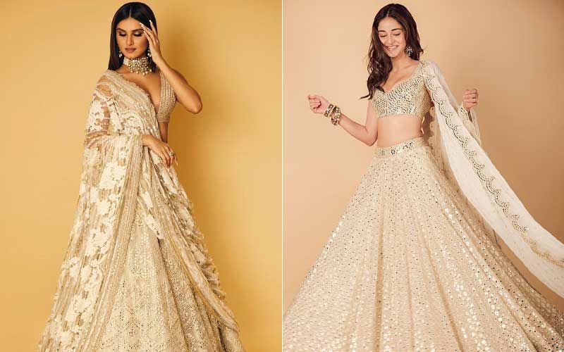 Ananya Panday Or Tara Sutaria? Which Hottie Werked The Mirror-Work Lehenga With Sexy AF Choli Better?