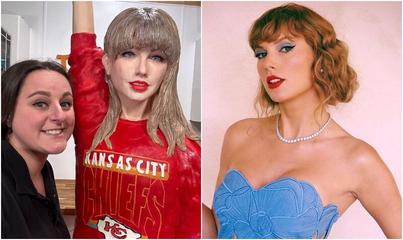 Taylor Swift Fan Creates A 130 Kg Life-Sized Red Velvet Cake Of The Singer Ahead Of Her Boyfriend Travis Kelce's Super Bowl Match
