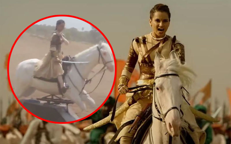 This Jhansi Ki Rani Aka Kangana Ranaut Rode A Fake Horse! Netizens React!!