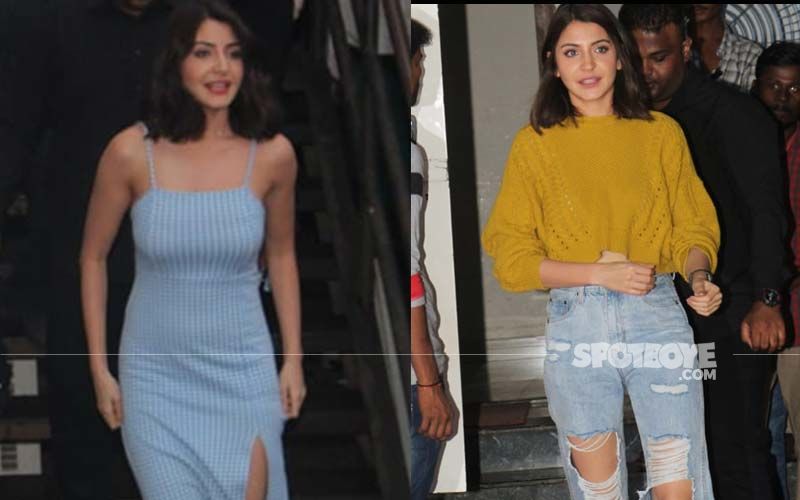 Anushka Sharma Papped In Two Vivid Looks; From A Tight Midi Dress To Ripped Jeans, Actress Pulls It Off Nicely