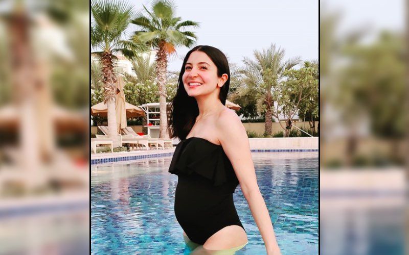 Preggers Anushka Sharma Flaunts Her Baby Bump In A Black Monokini As She Goes For A Swim