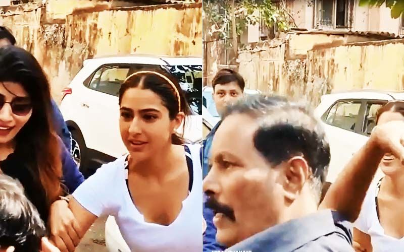Sara Ali Khan Pulls Back In Shock As A Man Tries To Kiss Her, Security Jumps To Her Rescue-VIDEO