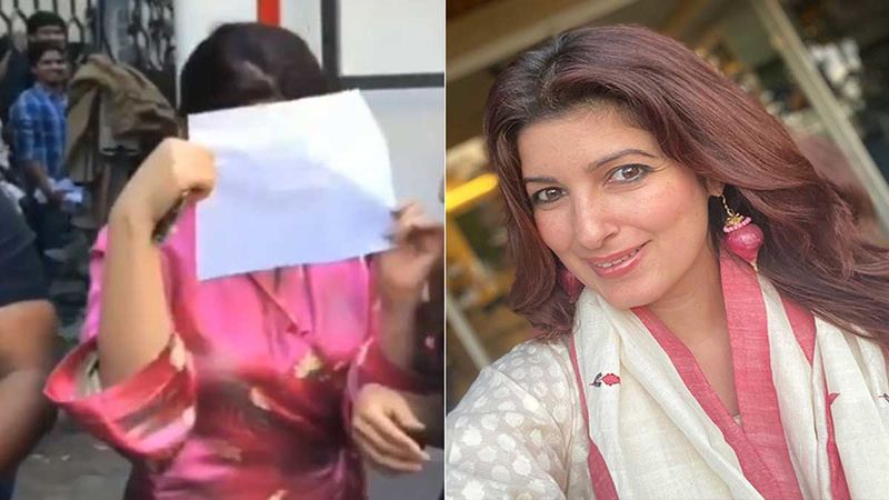 Twinkle Khanna Hides Her Face With Paper In Front Of The Paparazzi; Fans Wonder Why?- VIDEO