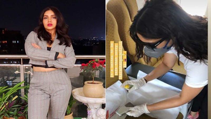 Paranoia Hits Bhumi Pednekar As She Sanitizes Seatbelts In The Aeroplane She Is Travelling In Amid Coronavirus Outbreak