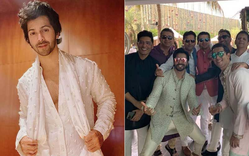 Groom-To-Be Varun Dhawan Looks Happiest In THIS INSIDE PIC From Mehendi Ceremony; Poses For An All-Boys Photo With Manish Malhotra, Kunal Kohli And Others