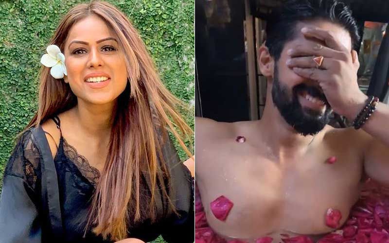Nia Sharma Gives Sneak-Peek Of Ravi Dubey In A Bathtub; Latter Can’t Stop Blushing As His Nipples Are Covered With Rose Petals