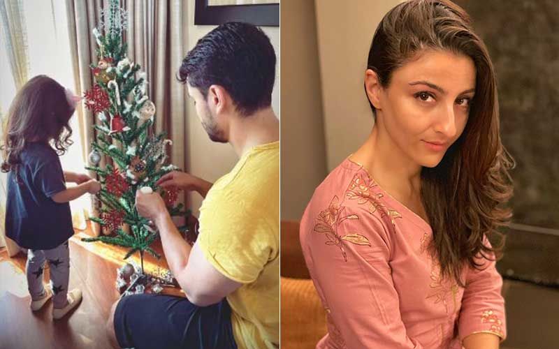 Kunal Kemmu And Daughter Inaaya Decorate Their Christmas Tree; Soha Ali Khan Shares Pics As Her Little One Draws An Elf Portrait