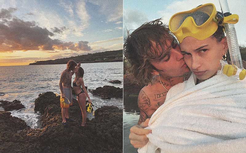 Justin Bieber And Hailey Bieber Exchange A Steamy Kiss On The Rocks After Snorkelling; Singer Poses Shirtless With His Bikini Clad Hot Wife