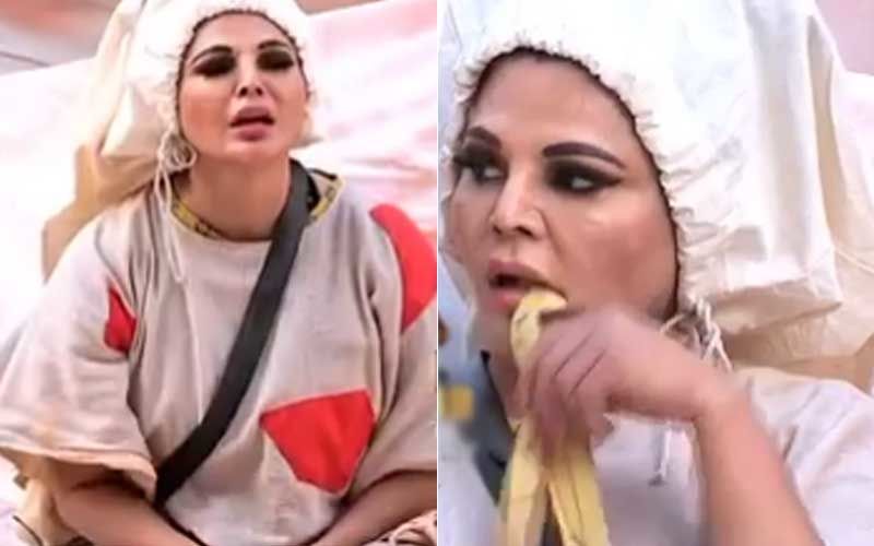 Bigg Boss 14 PROMO: Rakhi Sawant Cries ‘Mujhe Bhook Lagi Hai’; Puts Banana Peel In Her Mouth, Asks Sonali Phogat ‘Chilke Khaogi?’ –WATCH Video