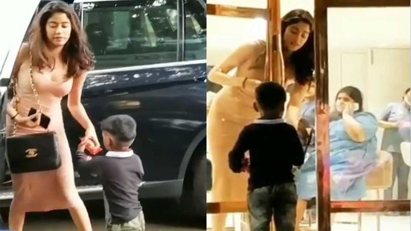 Janhvi Kapoor Offers Biscuits To A Street Kid As He Runs To Her Asking For Food: WATCH VIDEO