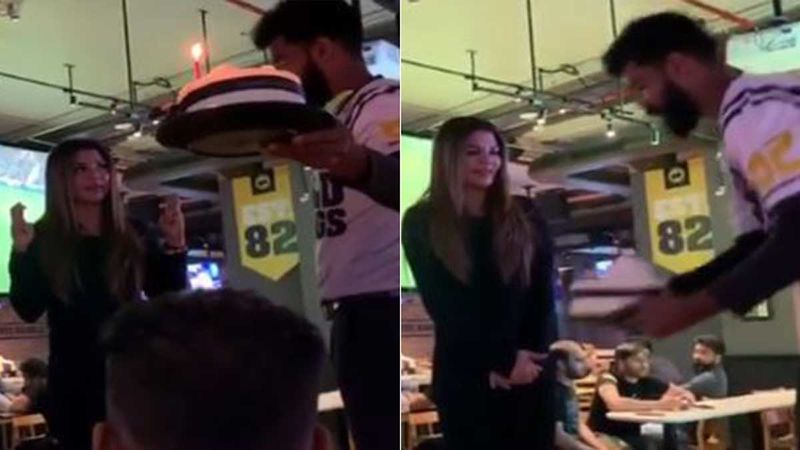 Rakhi Sawant Celebrates Her Birthday In A Unique Way Minus Hubby Ritesh; Blows Candles Standing Atop Table