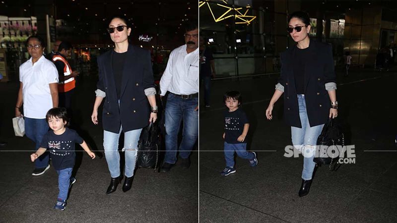 Taimur Ali Khan Is An Enthu Cutlet As He Runs Towards The Paps With Mommy Kareena Kapoor Khan In Tow- VIDEO