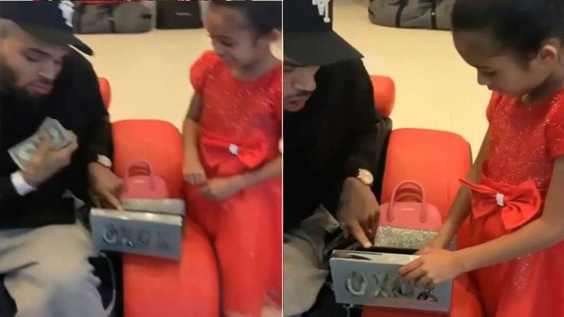This Christmas, Chris Brown Spoils Daughter Royalty With A Stack Of Cash; Her Reaction In The Video Is Unmissable