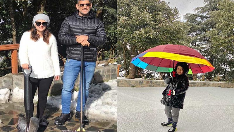 It’s Snowing For MS Dhoni, Sakshi Dhoni And Ziva Dhoni; Family Enjoys A Snowy Mussoorie Vacay-Check Video