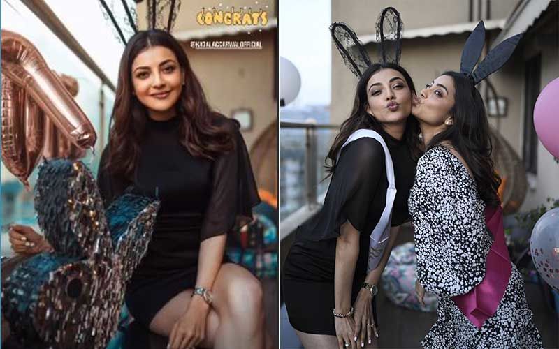 INSIDE Kajal Aggarwal’s Bachelorette Bash: The Singham Actress Poses For Pics With Sister And Friends; Looks Like The Happiest To-Be Bride Wearing Playboy Hairband