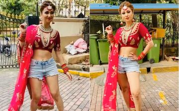 Bigg Boss 12 Fame Jasleen Matharu Showcases Her New Modern Bride In Shorts Look; Strolls On Set And Says ‘Mein Chali Sasural’-WATCH