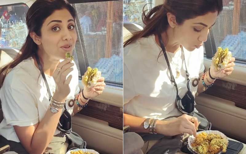 Shilpa Shetty Gorges On Crispy Mouth-Watering Vada Pav; Hubby Raj Kundra Films Her As She Goes ‘Hmmmm’ With Every Bite-WATCH