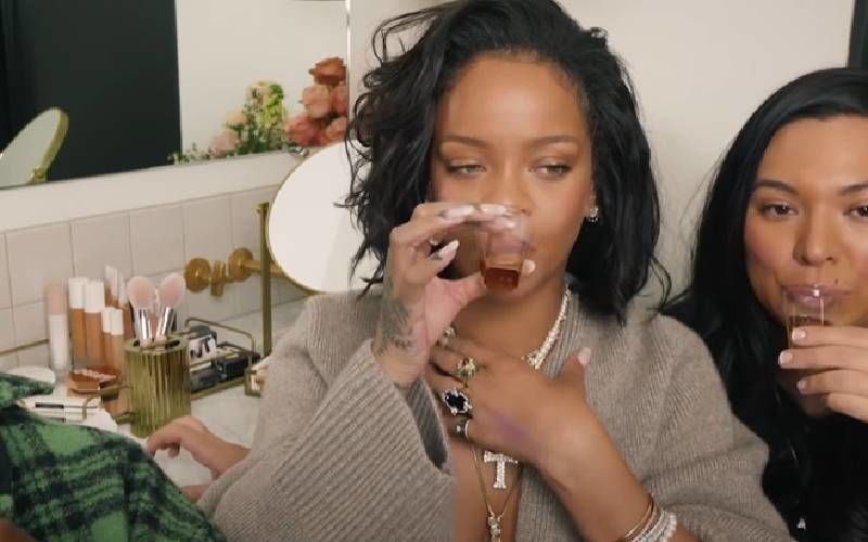 Shots And Swatches: Rihanna Downs Tequila Shots As She Introduces New Shades Of Blushes - WATCH