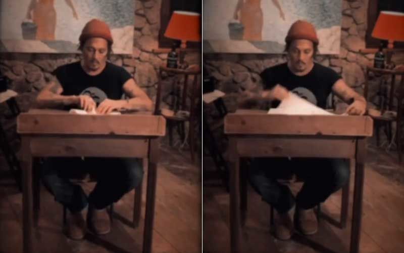 Johnny Depp Styles A Sassy Bra Out Of A Cloth Napkin; Fans Hail Him For His Many Talents - WATCH