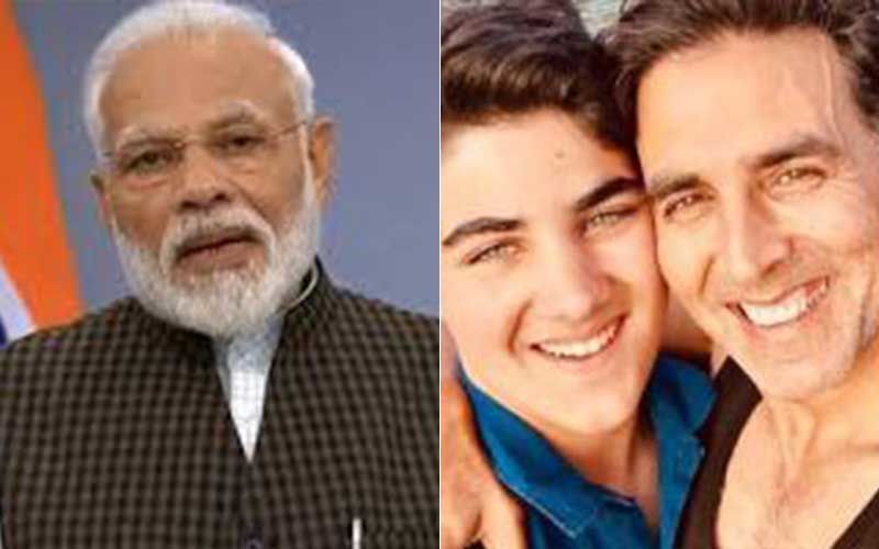UNSEEN Pic Of PM Narendra Modi Pulling Akshay Kumar’s Son Aarav’s Ear Is Unmissable