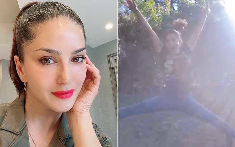 Sunny Leone Relives Childhood As She Enjoys Jumping On A Trampoline, Thinks She Has An Angel On Her Shoulder Keeping Her Happy