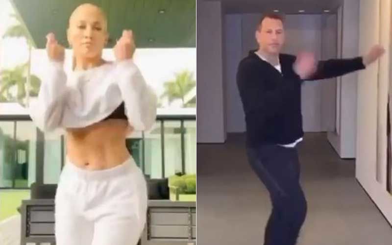 Jennifer Lopez Says ‘Machos Got Moves’ As She Challenges Fiancé Alex Rodriguez For A Dance Performance-WATCH The Couple Groove