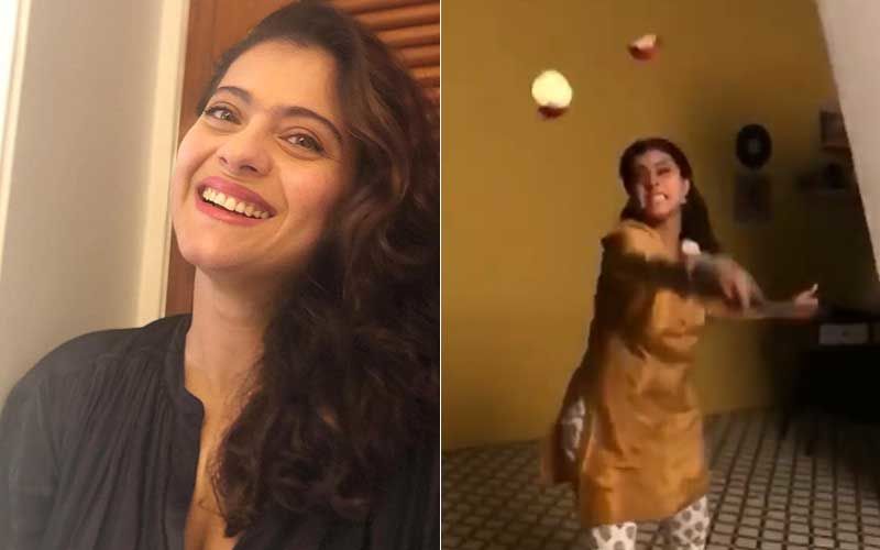 Kajol Shares A Glimpse Of Her ‘Fruit Ninja’ Mood While Slicing An Apple On Set; Netizens Slam Her For Wasting Food: ‘Loge Ke Pass Khaane Ke Liye Nahi Hai’