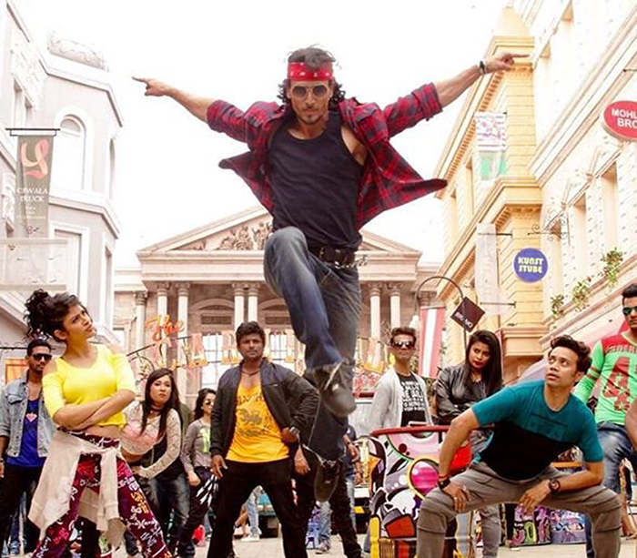 tiger shroff performs a stunt in ding dang song