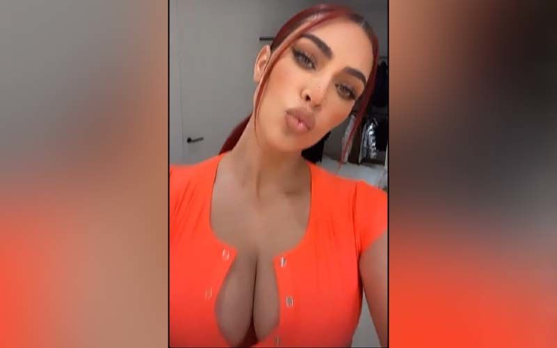 Kim Kardashian Colors Her Hair Red But It's Her Cleavage That Drops A Bomb; Explosive Pics Inside