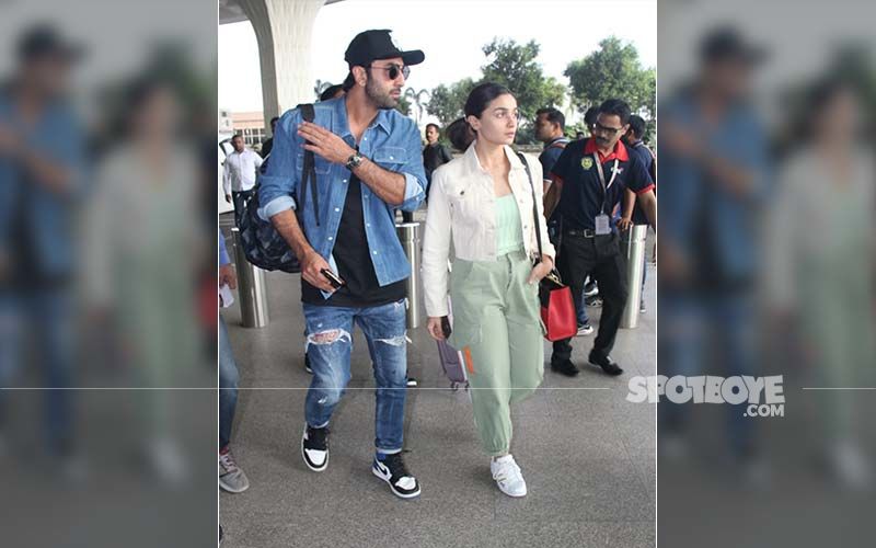 Ranbir Kapoor And Alia Bhatt Make For A Stylish Couple As They Jet Off For A Shoot – PICS