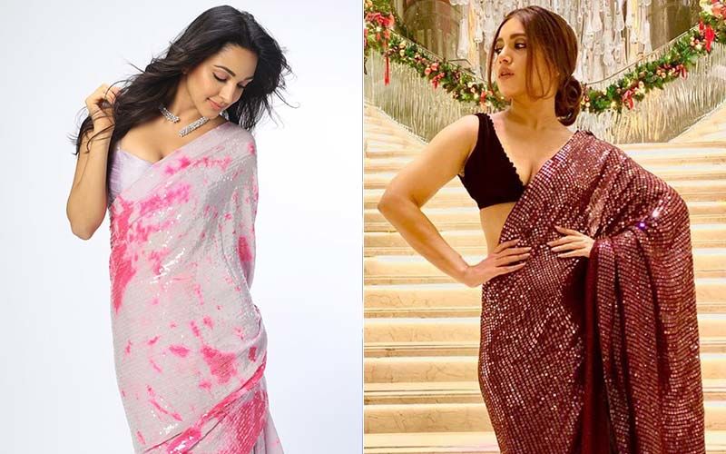 Kiara Advani In A Pink Tie Dye Sequin Saree Or Bhumi Pednekar In Shimmery Brown Saree- Who’s Your Pick?