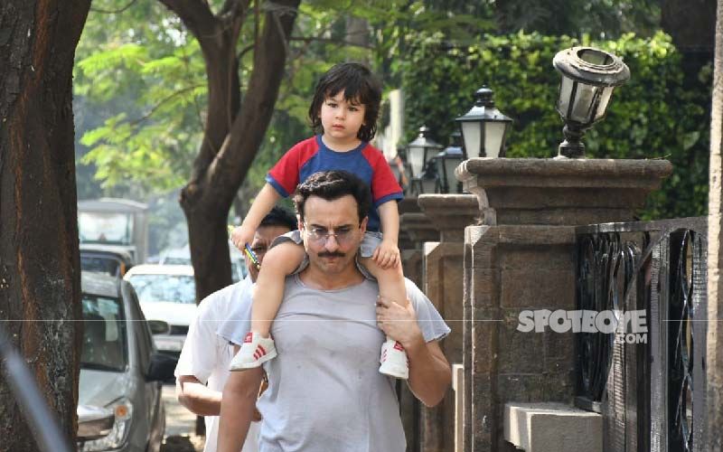 Taimur Ali Khan Spotted In Bandra On His Favourite Ride, His Abba Saif Ali Khan's Shoulders