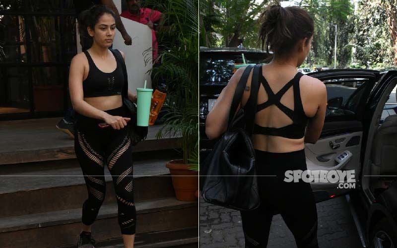 Mira Rajput Looks Fit In A Black Caged Sports Bra, But Why That Grumpy Face?