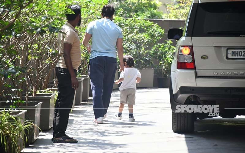 No Quarantine For Taimur Ali Khan, Munchkin Goes On His Usual Outing With Daddy Saif Ali Khan - PICS