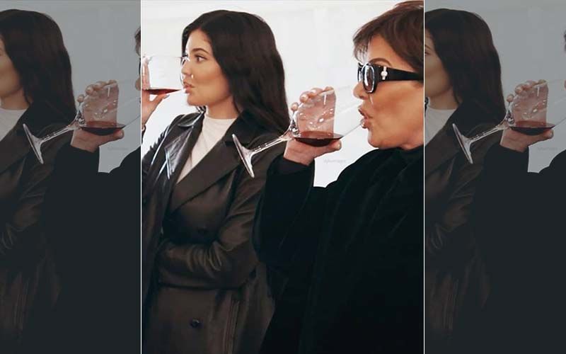 Kylie Jenner-Kris Jenner Twin In Black And Sip On Wine; Khloe Kardashian And Fans Have Interesting Captions