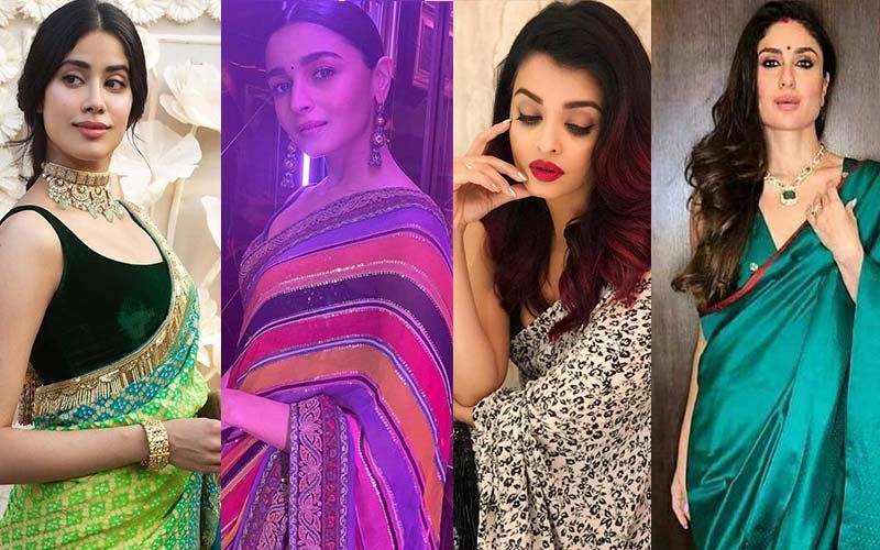 #SareeTwitter Hits Top Trend: Check Out Janhvi Kapoor, Alia Bhatt, Aishwarya Rai Bachchan And Kareena Kapoor Khan's Gorg Saree-Clad Pics