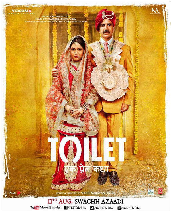 akshay and bhumi movie toilet ek prem katha poster