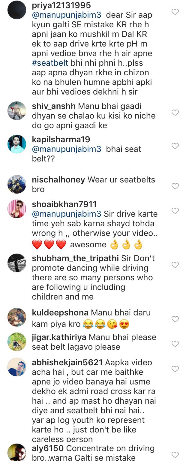 troll comments on manu punjabi video